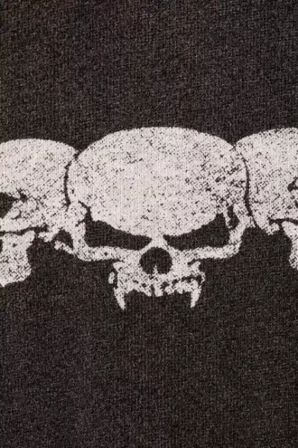 Tolles, kastenförmiges Langarmshirt mit Print – gewaschenes Schwarz – Totenkopf-Flamme Tolles, kastenförmiges Langarmshirt mit Print – gewaschenes Schwarz – Totenkopf-Flamme