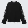 Tolles, kastenförmiges Langarmshirt mit Print – Schwarz – Angry Panthers Tolles, kastenförmiges Langarmshirt mit Print – Schwarz – Angry Panthers
