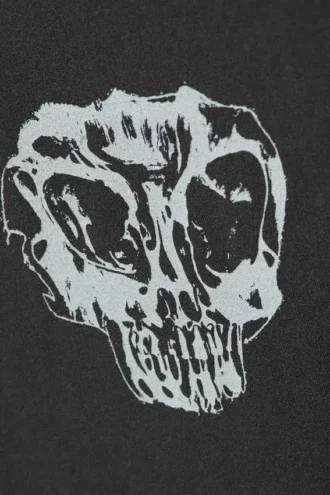 Tolles, kastenförmiges Langarmshirt mit Print – Schwarz – Midnight Nightmare