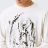 Tolles, kastenförmiges Langarmshirt mit Print und langen Ärmeln – Weiß – Skeleton Angel Tolles, kastenförmiges Langarmshirt mit Print und langen Ärmeln – Weiß – Skeleton Angel