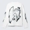 Tolles, kastenförmiges Langarmshirt mit Print – Weiß – Abstrakter Druck Tolles, kastenförmiges Langarmshirt mit Print – Weiß – Abstrakter Druck