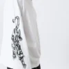 Tolles, kastenförmiges Langarmshirt mit Print – Weiß – Angry Panthers Tolles, kastenförmiges Langarmshirt mit Print – Weiß – Angry Panthers