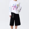 Tolles, kastenförmiges Langarmshirt mit Print – Weiß – Rat Spray Tolles, kastenförmiges Langarmshirt mit Print – Weiß – Rat Spray