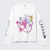 Tolles, kastenförmiges Langarmshirt mit Print – Weiß – Rat Spray Tolles, kastenförmiges Langarmshirt mit Print – Weiß – Rat Spray