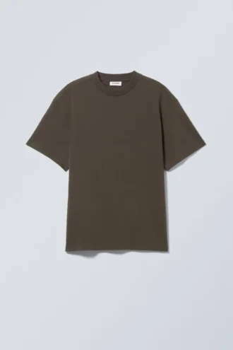 Tolles T-Shirt aus schwerem Stoff – Dunkelbraun