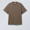 Tolles T-Shirt aus schwerem Stoff – Dunkelbraun Tolles T-Shirt aus schwerem Stoff – Dunkelbraun