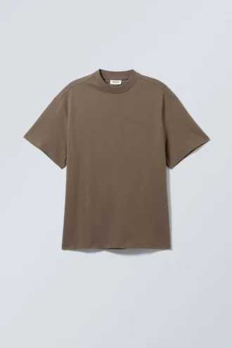 Tolles T-Shirt aus schwerem Stoff – Dunkelbraun