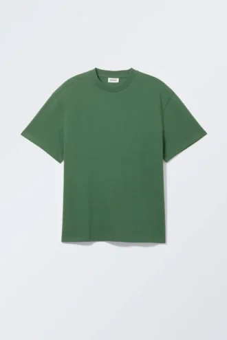 Tolles T-Shirt aus schwerem Stoff – Dunkelgrün