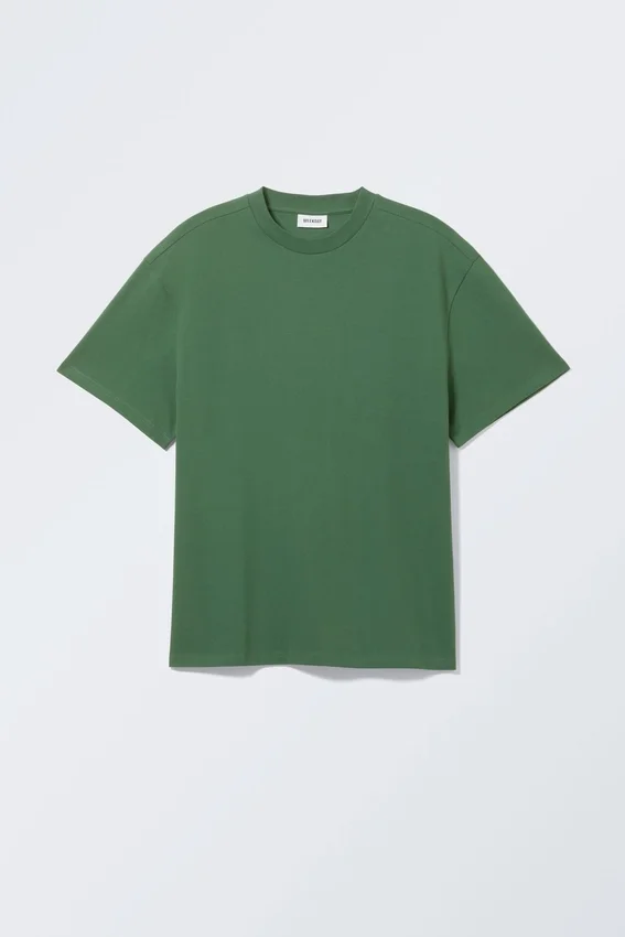 Tolles T-Shirt aus schwerem Stoff – Dunkelgrün Tolles T-Shirt aus schwerem Stoff – Dunkelgrün