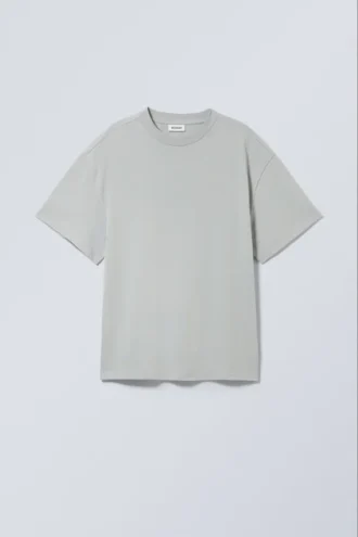Tolles T-Shirt aus schwerem Stoff – Hellstaubgrau