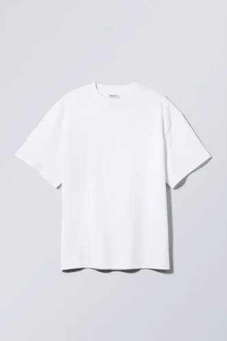 Tolles T-Shirt aus schwerem Stoff – Weiß Hell