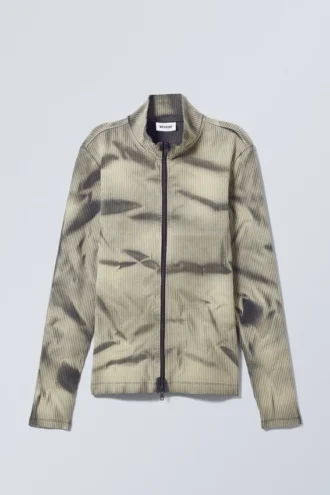 Toni Zweifarbiger Rollkragenpullover mit Rippmuster und Reißverschluss – Zweifarbig in Beige und Schwarz