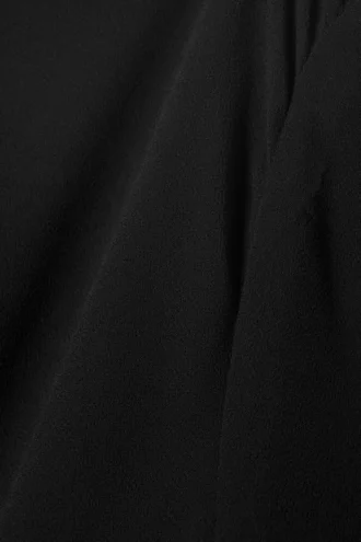 Transparente, asymmetrische Langarmbluse – Schwarz