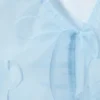 Transparente Bluse mit Rüschen und V-Ausschnitt – Hellblau Transparente Bluse mit Rüschen und V-Ausschnitt – Hellblau