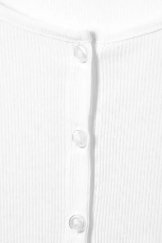 Transparente, gerippte Strickjacke – Weiß