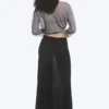 Transparenter Maxirock aus Baumwollstrick – Schwarz Transparenter Maxirock aus Baumwollstrick – Schwarz