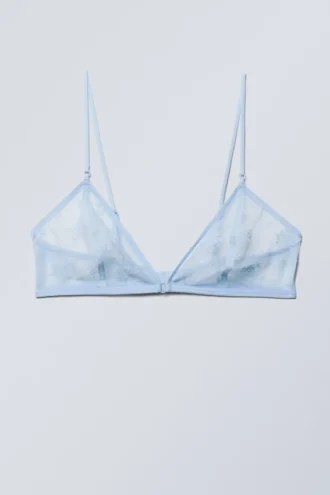 Transparenter Spitzen-Triangel-BH – Hellblau
