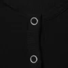 Transparentes, geripptes Henley-Oberteil mit langen Ärmeln – Schwarz Transparentes, geripptes Henley-Oberteil mit langen Ärmeln – Schwarz