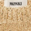 Transparentes, gestricktes Minikleid mit Pailletten – Goldbeige Transparentes, gestricktes Minikleid mit Pailletten – Goldbeige