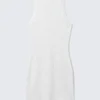 Transparentes, gestricktes Minikleid mit Pailletten – Silber Transparentes, gestricktes Minikleid mit Pailletten – Silber