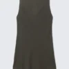 Transparentes, ärmelloses Mini-Kleid mit U-Boot-Ausschnitt – Dunkelgrau Transparentes, ärmelloses Mini-Kleid mit U-Boot-Ausschnitt – Dunkelgrau