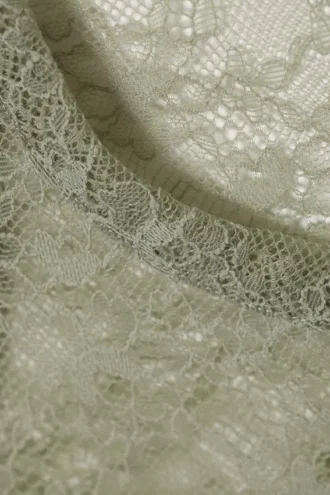 Transparentes, ärmelloses Spitzen-Tanktop – Khaki-Grün