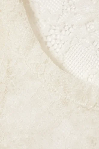 Transparentes, ärmelloses Spitzen-Tanktop – Off-White
