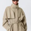 Trenchcoat in lockerer Passform mit Trichterkragen – Beige Trenchcoat in lockerer Passform mit Trichterkragen – Beige