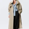 Trenchcoat in lockerer Passform mit Trichterkragen – Beige Trenchcoat in lockerer Passform mit Trichterkragen – Beige
