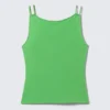 Träger-Jersey-Tanktop mit U-Boot-Ausschnitt – Hellgrün Träger-Jersey-Tanktop mit U-Boot-Ausschnitt – Hellgrün