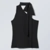 Trägerloses One-Shoulder-Top – Schwarz Trägerloses One-Shoulder-Top – Schwarz