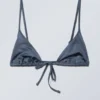 Triangel-Bikini-Oberteil – Blau schimmernd Triangel-Bikini-Oberteil – Blau schimmernd