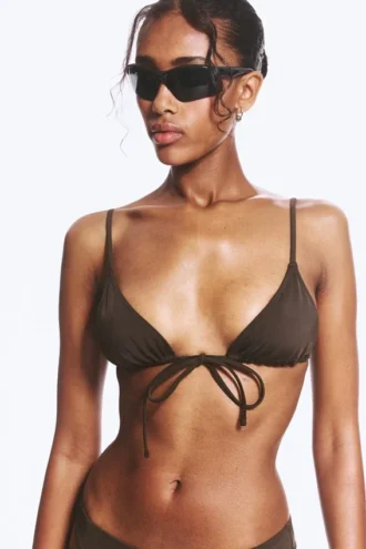 Triangel-Bikini-Oberteil – Dunkelbraun