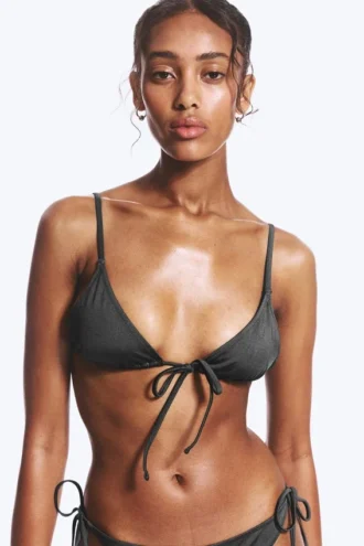 Triangel-Bikini-Oberteil – Dunkelgrau