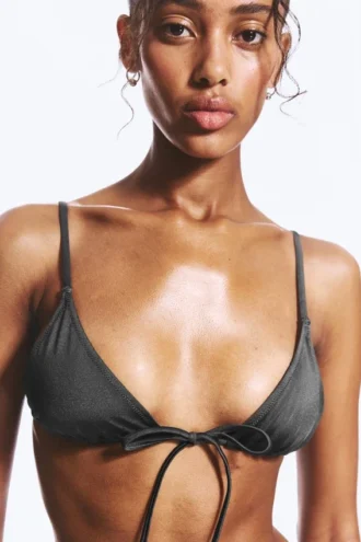 Triangel-Bikini-Oberteil – Dunkelgrau