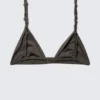 Triangel-Bikini-Oberteil mit Knoten – Dark Mole Triangel-Bikini-Oberteil mit Knoten – Dark Mole