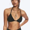 Triangel-Bikini-Oberteil mit Neckholder und U-Ausschnitt – Schwarz Triangel-Bikini-Oberteil mit Neckholder und U-Ausschnitt – Schwarz