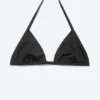 Triangel-Bikini-Oberteil mit Neckholder und U-Ausschnitt – Schwarz Triangel-Bikini-Oberteil mit Neckholder und U-Ausschnitt – Schwarz