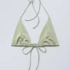 Triangel-Bikini-Oberteil mit Trägern – Hellgrün schimmernd Triangel-Bikini-Oberteil mit Trägern – Hellgrün schimmernd
