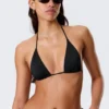 Triangel-Bikini-Oberteil mit Trägern – Schwarz Triangel-Bikini-Oberteil mit Trägern – Schwarz