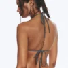 Triangel-Bikini-Oberteil mit Trägern – Staubiges Mittelblau