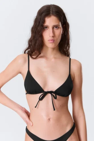 Triangel-Bikini-Oberteil – Schwarz