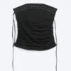 Tube-Top mit Kreuzbindung – Schwarz Tube-Top mit Kreuzbindung – Schwarz