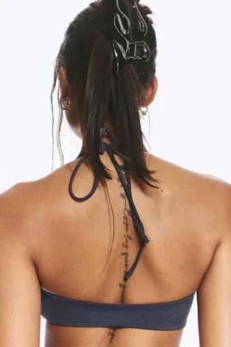 Turn Halter-Bikini-Oberteil – Dunkelblau