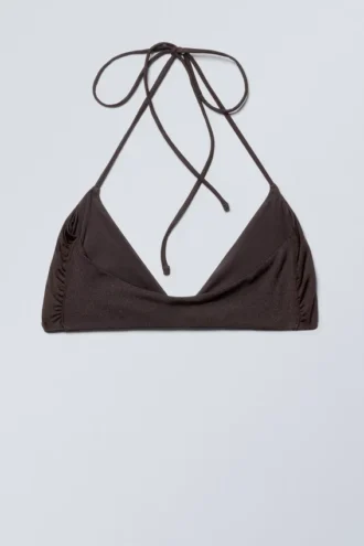 Turn Halter-Bikini-Oberteil – Dunkelbraun