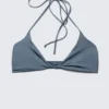 Turn Halter-Bikini-Oberteil – Dusty Blue – Shimmer Turn Halter-Bikini-Oberteil – Dusty Blue – Shimmer