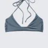 Turn Halter-Bikini-Oberteil – Dusty Blue – Shimmer Turn Halter-Bikini-Oberteil – Dusty Blue – Shimmer
