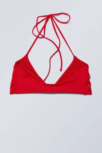 Turn Halter-Bikini-Oberteil – Leuchtend Rot
