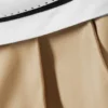Twill-Hose mit niedriger Leibhöhe und gefaltetem Bund – Beige Twill-Hose mit niedriger Leibhöhe und gefaltetem Bund – Beige