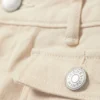 Twill-Hose mit niedriger Taille und Bootcut-Schnitt – Hellbeige Twill-Hose mit niedriger Taille und Bootcut-Schnitt – Hellbeige